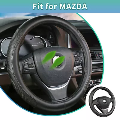 Leather Steering Wheel Cover For MAZDA 2 3 6 5 15'' Car Accessories Easy Install • $37.50