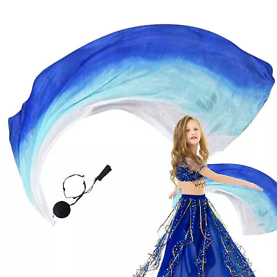 Veils Light Silk Belly Dance Hand Thrown Scarf Shawl Veil Silk Poi Flag 200x80cm • $16.19