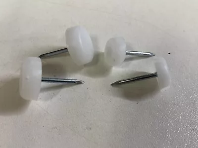 NAIL IN FURNITURE GLIDES WHITE PLASTIC CHAIRS LEGS BUFFER 13mm 1/2  16mm 5/8  • £4.49