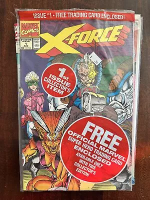 X-Force #1 1991 Polybagged Shatterstar Trading Card Inside Never Opened Cover NM • $14.99