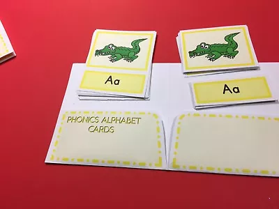 Montessori - Pre-Reading Three Part Cards And Folio - Phonics Alphabet Cards • $14.23
