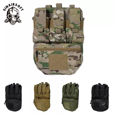 Tactical Assault Back Panel Bag MOLLE Ammo Plate Carrier Pouch For Hunting Vest • £23.99