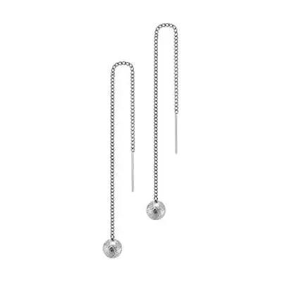 555Jewelry Women Stainless Steel Ball Design Drop Threader Dangle String Earring • $9.99