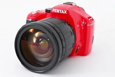 Pentax K-x 12.4MP 28-200mm Lens Set Red [Exc W/8GB SD CardStrap [274] • $533.07