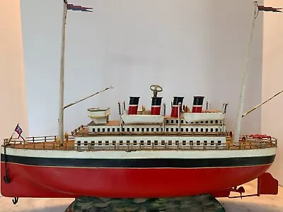 Vintage Tin Toy Boat 22  Bing Ocean Liner • $2000