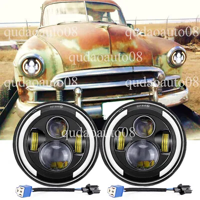 Pair 7  120W Round LED Headlights Hi/Lo DRL Fit Chevy Styleline Deluxe 1949-1952 • $39.99