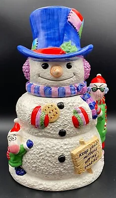 Vintage Hallmark J Wagner Shoebox Maxine Dog Christmas Snowman Cookie Jar 12  • $44.95