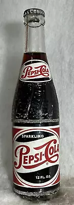 Vintage Red And White Pepsi Cola Bottle Filled And Capped Dubuque Iowa • $9