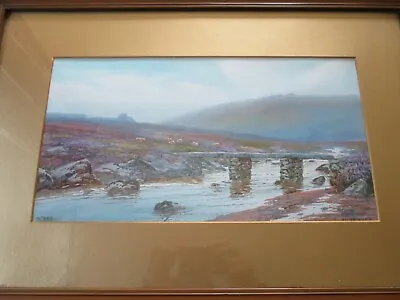 Anitque DOUGLAS PINDER Postbridge Dartmoor Watercolour Painting Signed Framed • £95