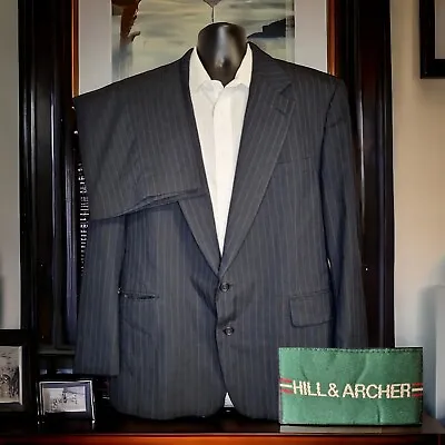 Hill & Archer 2 Piece Suit Mens 46R 38X32 Gray Multicolor Stripe • $70