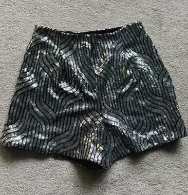 Zara Sequin High Waisted Shorts Size 12 • $6.84