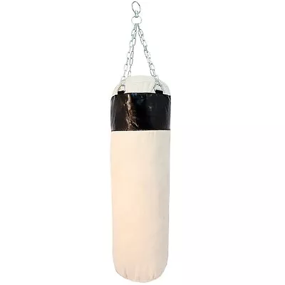 56  PUNCHING BAG WITH CHAINS Sparring MMA Boxing Training Canvas Heavy Duty  • $31.95