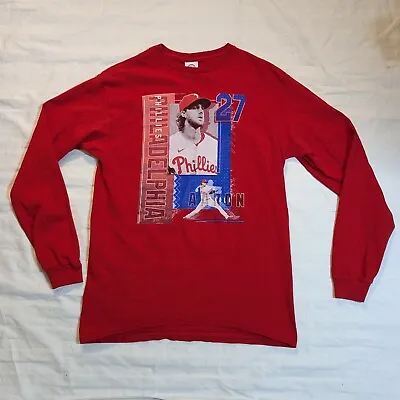 Philadelphia Phillies Aaron Nola Long Sleeve T-Shirt Size Medium Red • $9.99