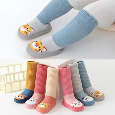 £3.99 • Buy Toddler Kids Baby Anti-slip Floor Socks Fuzzy Shoes Cartoon Slippers Outdoor