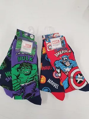 Genuine Marvel Comics Super Hero Socks 4 Designs / 4 Pairs Size UK 7-11 Mens • £11.99