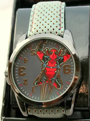 Marvel Comics DeadPool Upside Down Watch Large Men's New NOS Box Accutime • $50.94