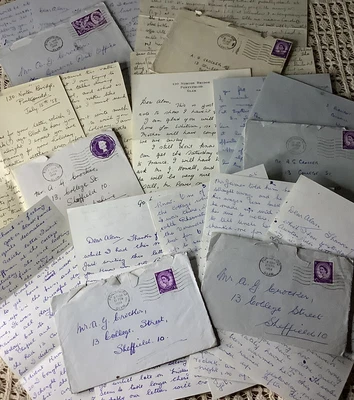 £27.95 • Buy Vintage Ephemera Handwritten Letters Correspondence 1958 Sheffield