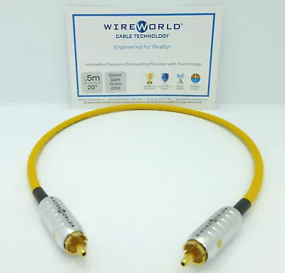 $19.99 • Buy WireWorld Chroma 7 0.5 Meter Coaxial Digital Cable