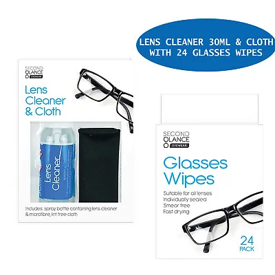£2.49 • Buy 🔥 Glasses Cleaner Spray & Microfibre Cloth Wipes Spectacle Lens Camera Cleaning