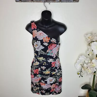 Majorelle Womens Multicolor Floral One Shoulder Mini Dress Size Small Pre-owned • $45