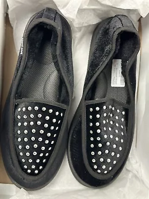 ​NEW PALM ANGELS Black Velvet Studded Slip On Loafers Size 12/45 Retail $420 NEW • $149.99