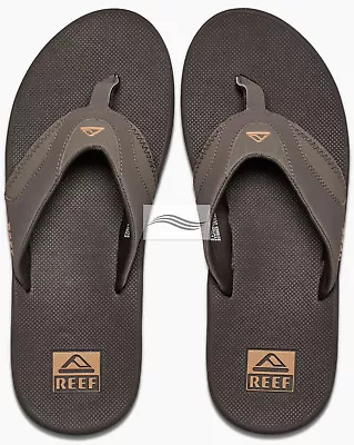 Reef Fanning Brown Gum Mens Thongs • $99.99