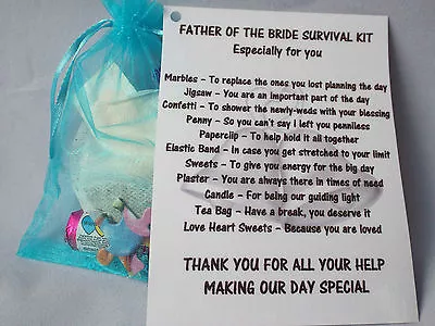 £3.49 • Buy Father Of The GROOM/BRIDE Novelty Survival Kit Gift Keepsake