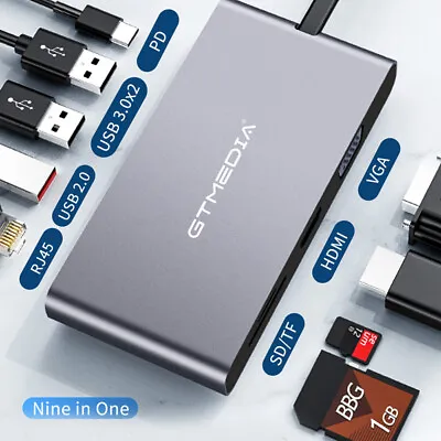 9/6/4-in-1 USB-C Hub Adapter Type-C Hub HDMI For MacBook Pro/Air IPad Pro Laptop • $9.99