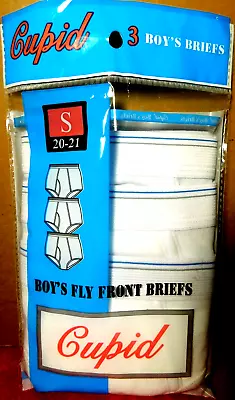 CC~Cupid 3 Boys White Fly Front Briefs Size 2-4 Waist 20 -21  Single Pkg. Of (3) • $6