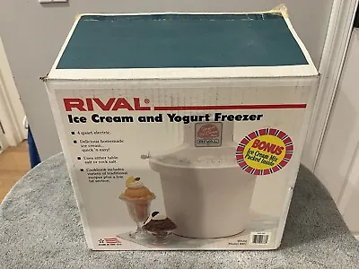 Vintage Rival Electric Ice Cream Yogurt Maker 4 Quart 8401~NEW UNUSED • $67.50