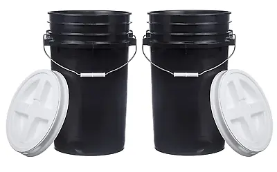 7 Gallon (2 Pack) Large Bucket Pail Container With Gamma Seal Lid Food Grade BP • $93.99