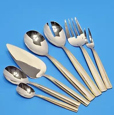 BergHOFF Serving Hostess Set 18/10 Stainless W/Gold Trim 5-Piece • $29.99