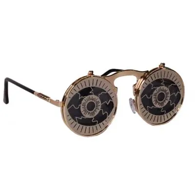 $19.95 • Buy Steampunk Circle Sunglasses Crazy Eyes Lenses Costume Masquerade Mask Accessory