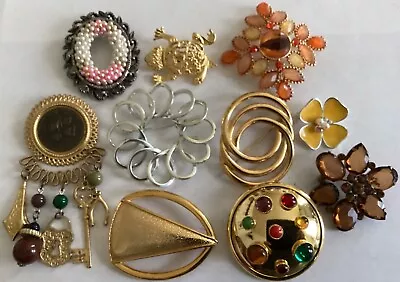 Vintage Lot Of 10 Brooches Jewelry   • $10