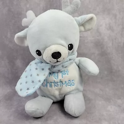 My First Christmas Plush Blue Reindeer Stars On Scarf DanDee Inter-American • $10.95