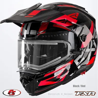NEW FXR Maverick X Snowmobile Modular Helmet With Electric Shield RED/BLACK • $429.99