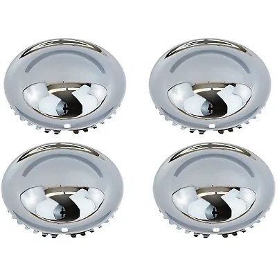 15  Full Steel CHROME Baby Moon Hub Cap Hubcaps Wheel Trim Covers - Set Of 4 • $83.95