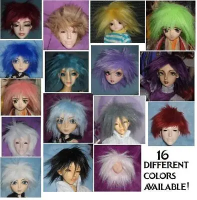 BJD DOLL FAUX FUR WIG Size 3 4 5 6 7 8 9 10 - BJD SD MSD Yo-SD Tinies ALL COLORS • $9.47