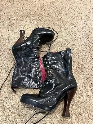 Vivienne Westwood 1993 Leather Corset Lace Boots VINTAGE Size 38/ US 7.5 USED • $795