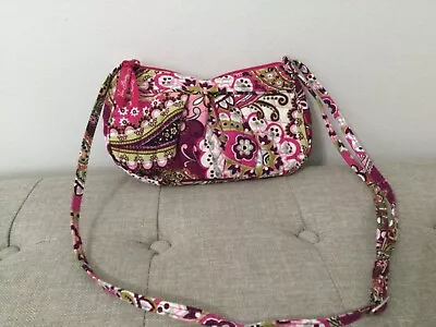 VERA BRADLEY Frannie Very Berry Paisley Pink Floral Crossbody Purse Hipster • $18.99