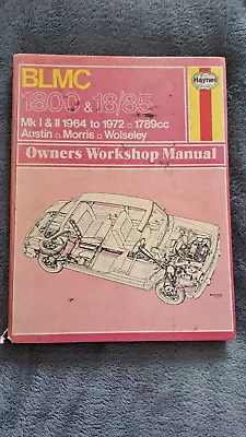 £8 • Buy Haynes Manual 027 BLMC 1800 & 18/85 Mk1 2 3  1964 To 1975 Austin Morris Wolesley