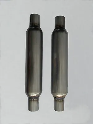 Pair Of 2.0 X19“ Universal Stainless Steel Glass Pack Exhaust Resonator Muffler  • $64.87