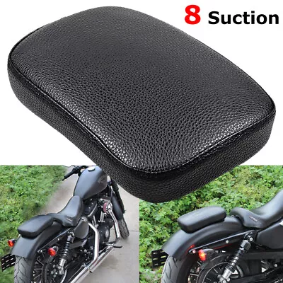 Motorcycle Black Rear Fender Passenger Pillion Pad Seat 8 Suction Cup For Harley • $16.87