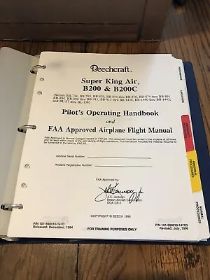 $199.99 • Buy Beechcraft Super King Air B200 & B200C Pilot’s Operating Handbook- Flight Safety