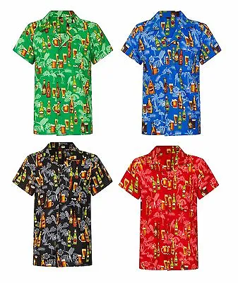 Loud Mens Aloha Hawaiian Shirt Hawaii Holiday Beer Bar Bottle Pub Stag Party New • £9.95