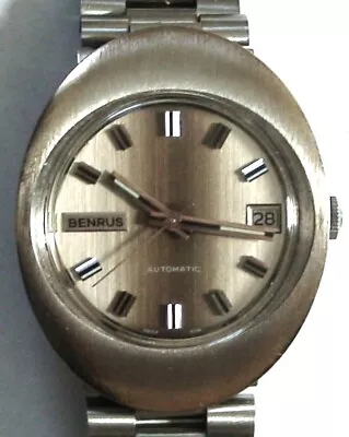 Vintage 1970's Mens Benrus Automatic Self Winding Watch Good Working Condition • $65
