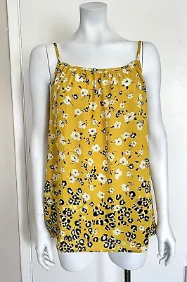$29.99 • Buy  New Cabi #5735 Couple Cami Mustard Yellow Floral/Leopard Print Top Size XL