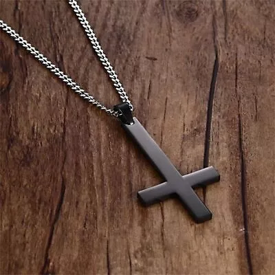 Gold Upside Down Cross Silver Women&girls Necklaces Metal Cross Choker • £3.79
