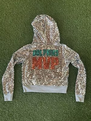 NEW Victoria's Secret Pink Miami Dolphins NFL Hoodie Jacket Large Sequin Bling • $500