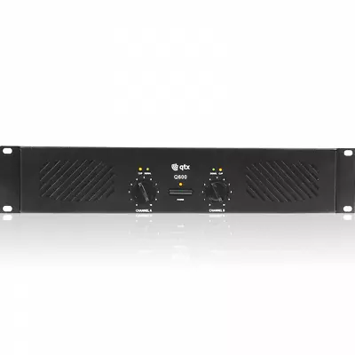 QTX Q600 Professional 600W Stereo PA DJ Power Amplifier 300w+300w Amp • £145